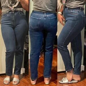 Fashion Nova Dark Blue Denim Pants